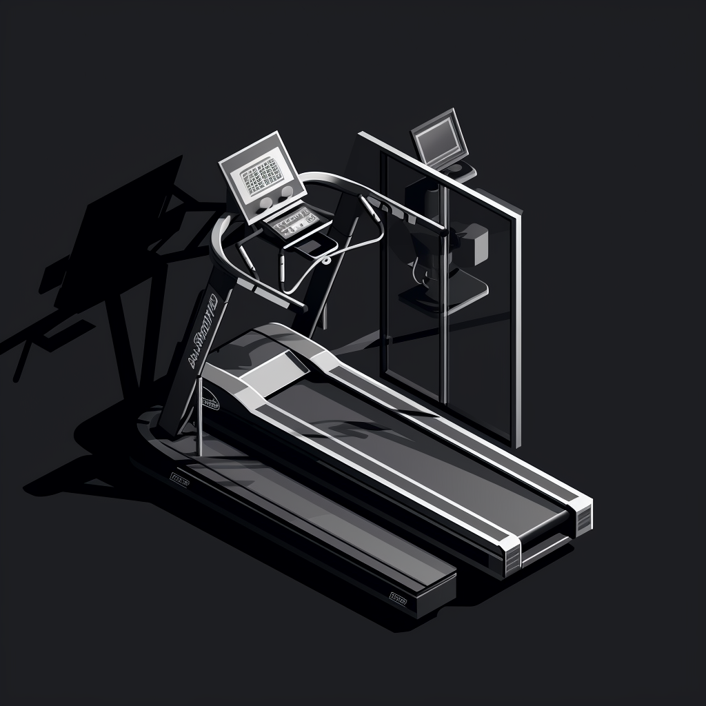 Minimalistic gym treadmill silouhette design