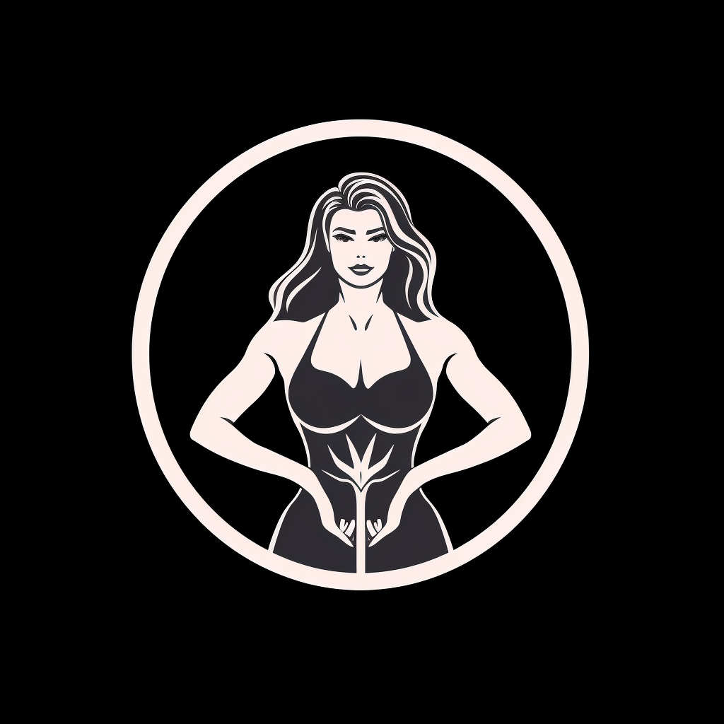 Minimalistic gym female silhouettes logo