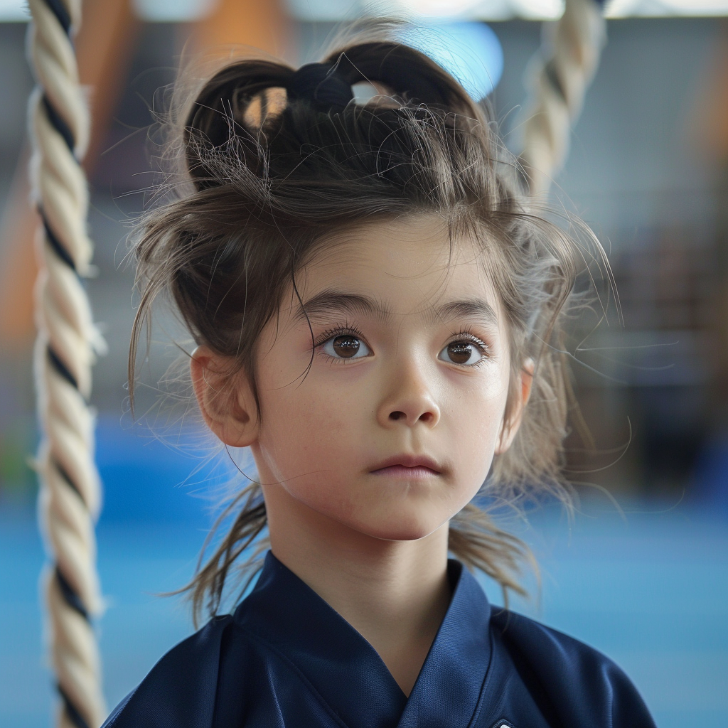 6-year-old gymnast in uniform