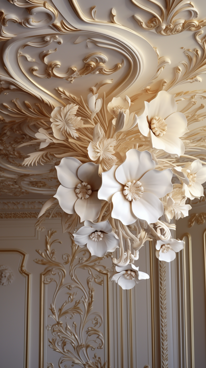 Gorgeous gypsum ceiling flowers in luxury design