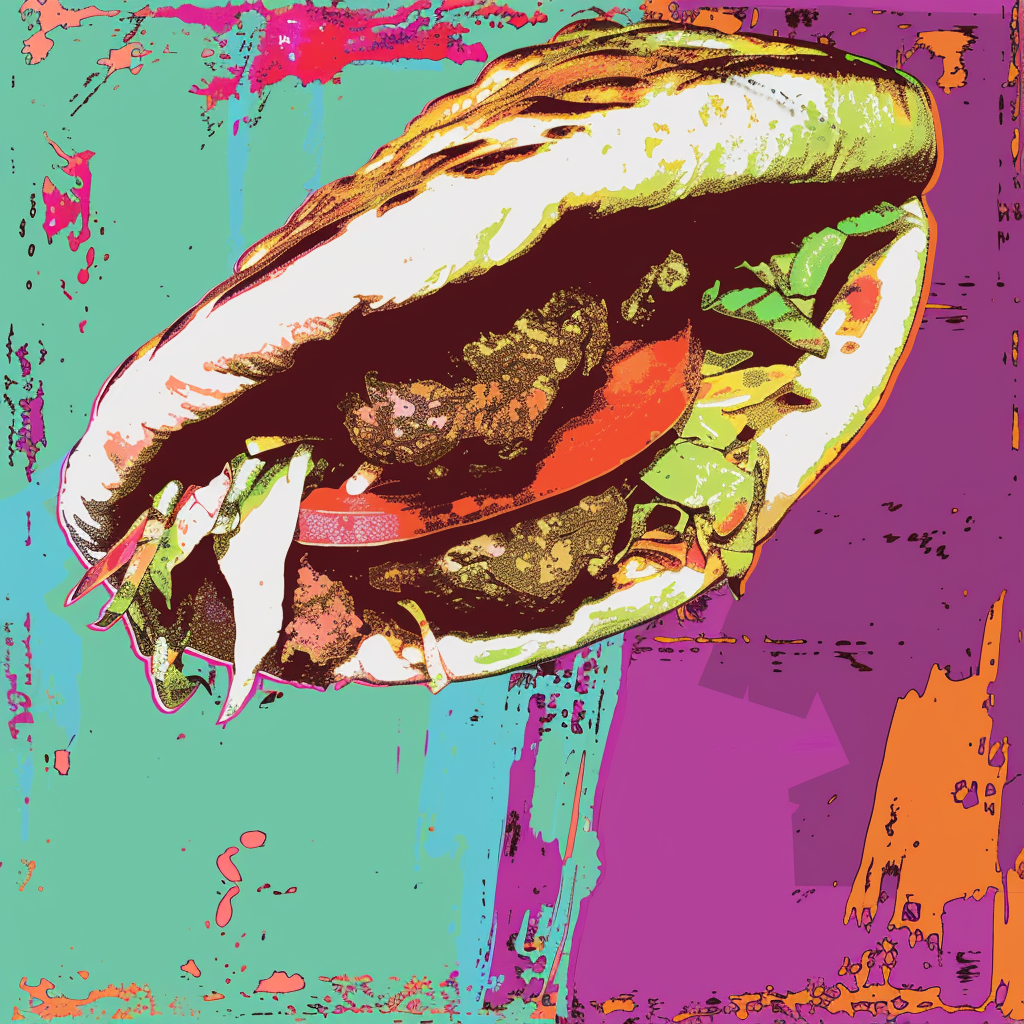 Vibrant gyro Andy Warhol illustration