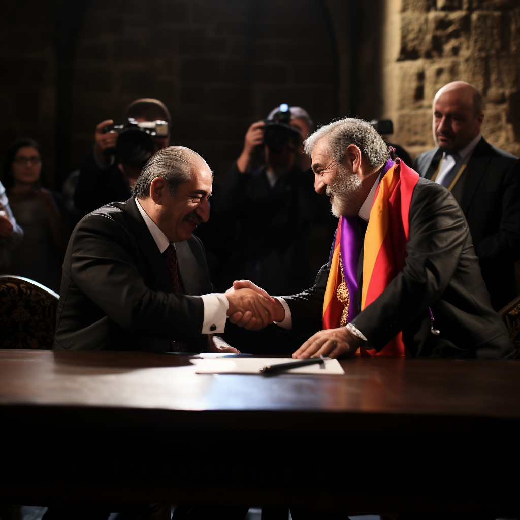 Peace treaty signing between Turkey and Armenia