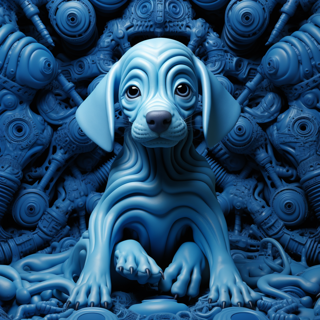 H.R. Giger Style Blues Clues Puppy