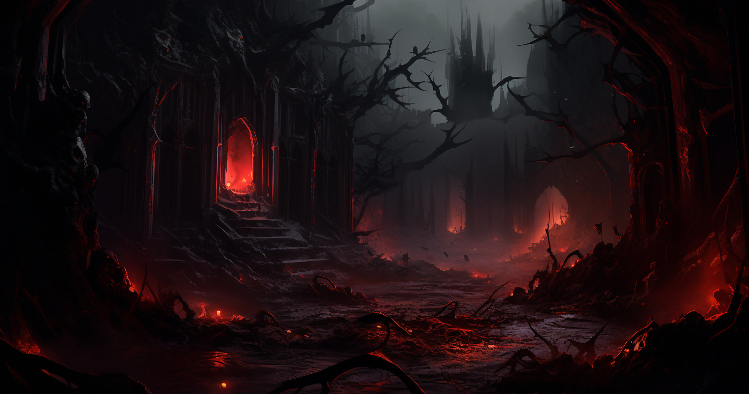 Shadowy souls in Hades concept art