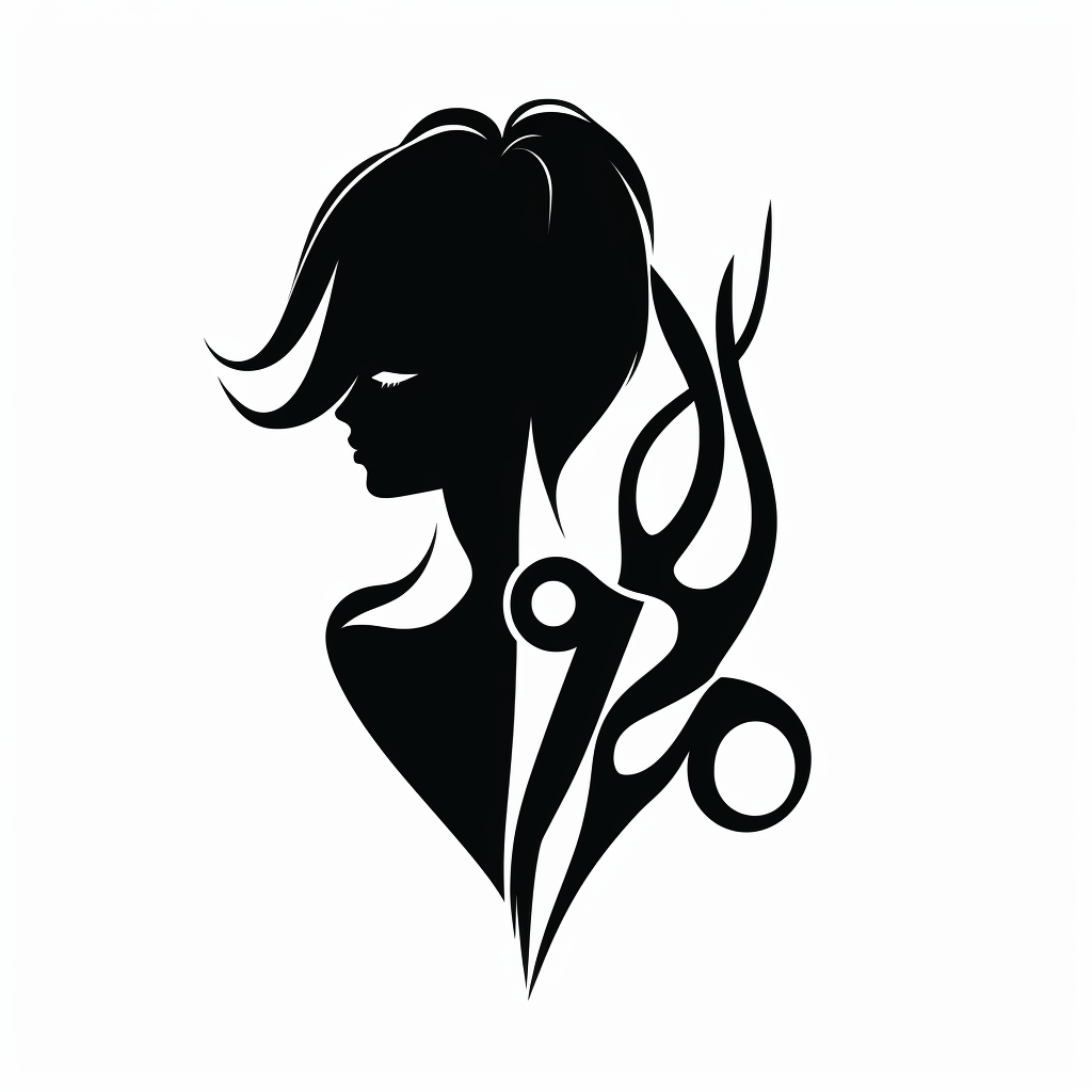 Hairdressing black scissors logo silhouette