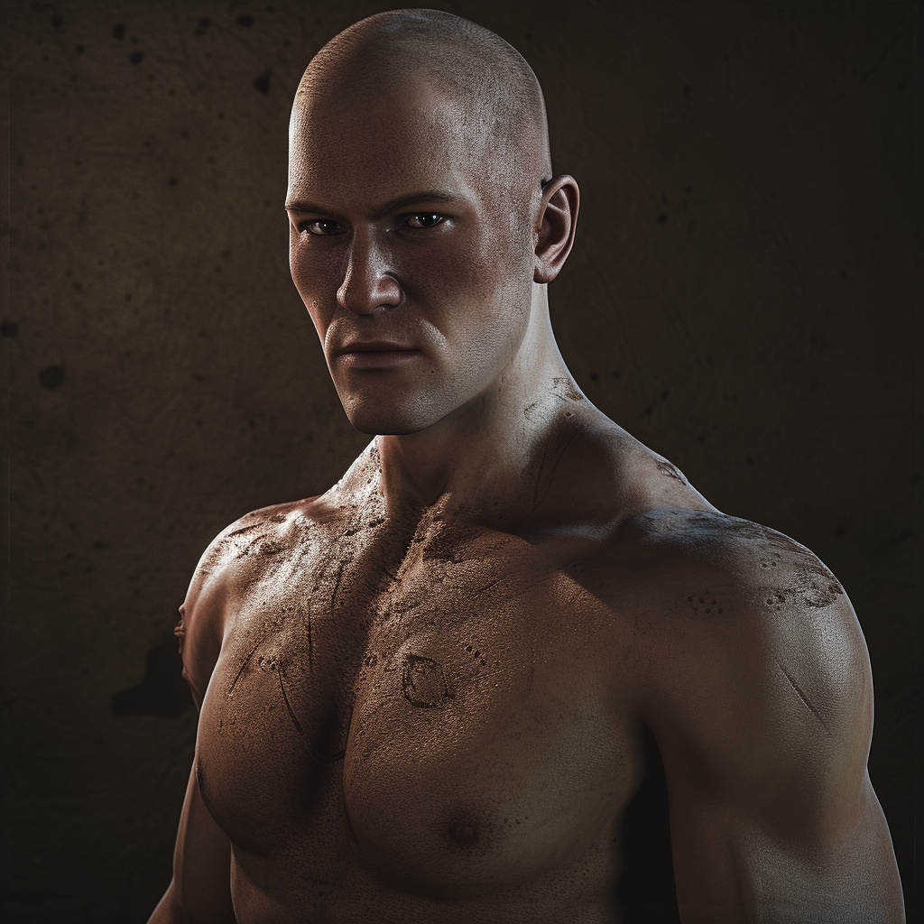 Bald man in well-lit room