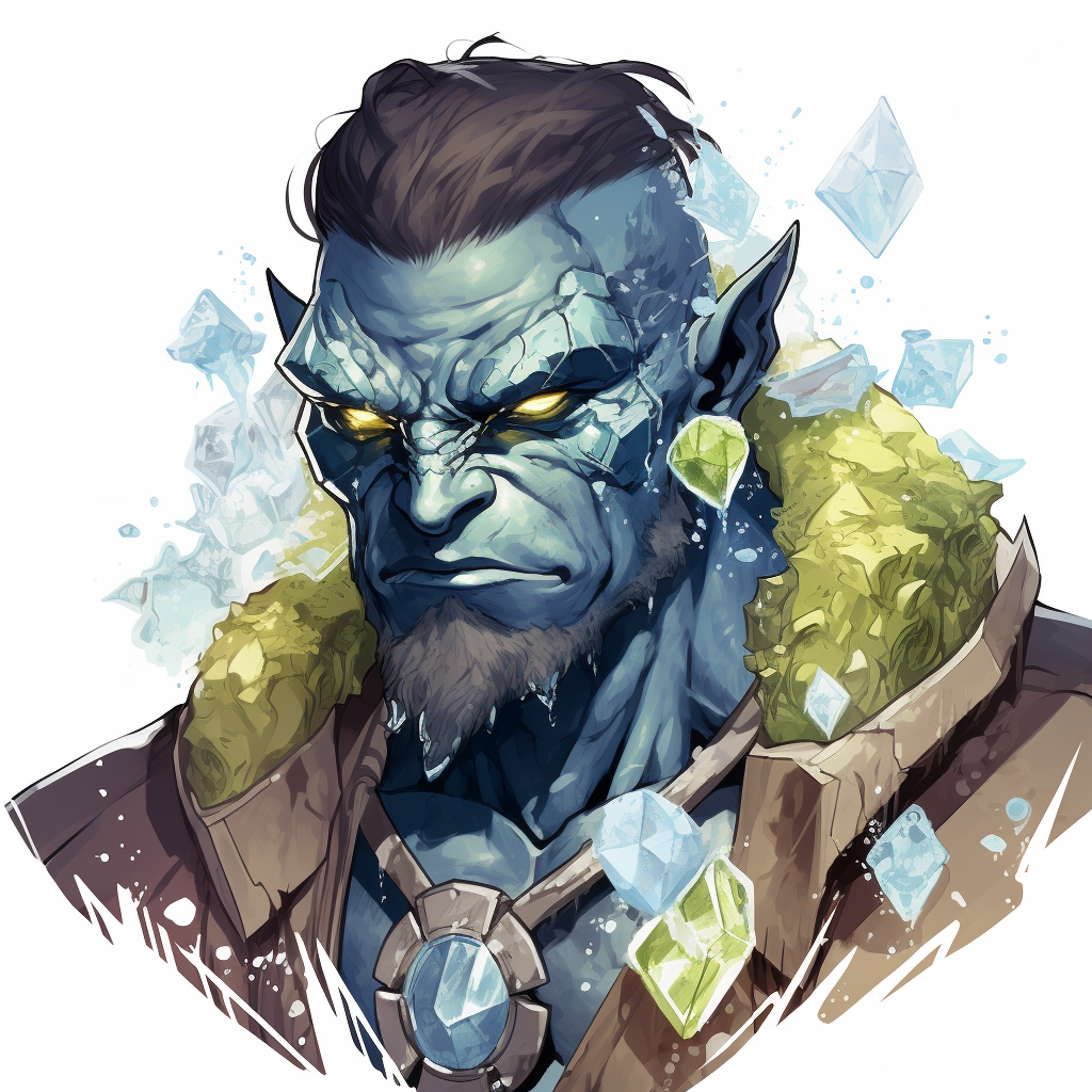 Half Orc Barbarian with Crystals