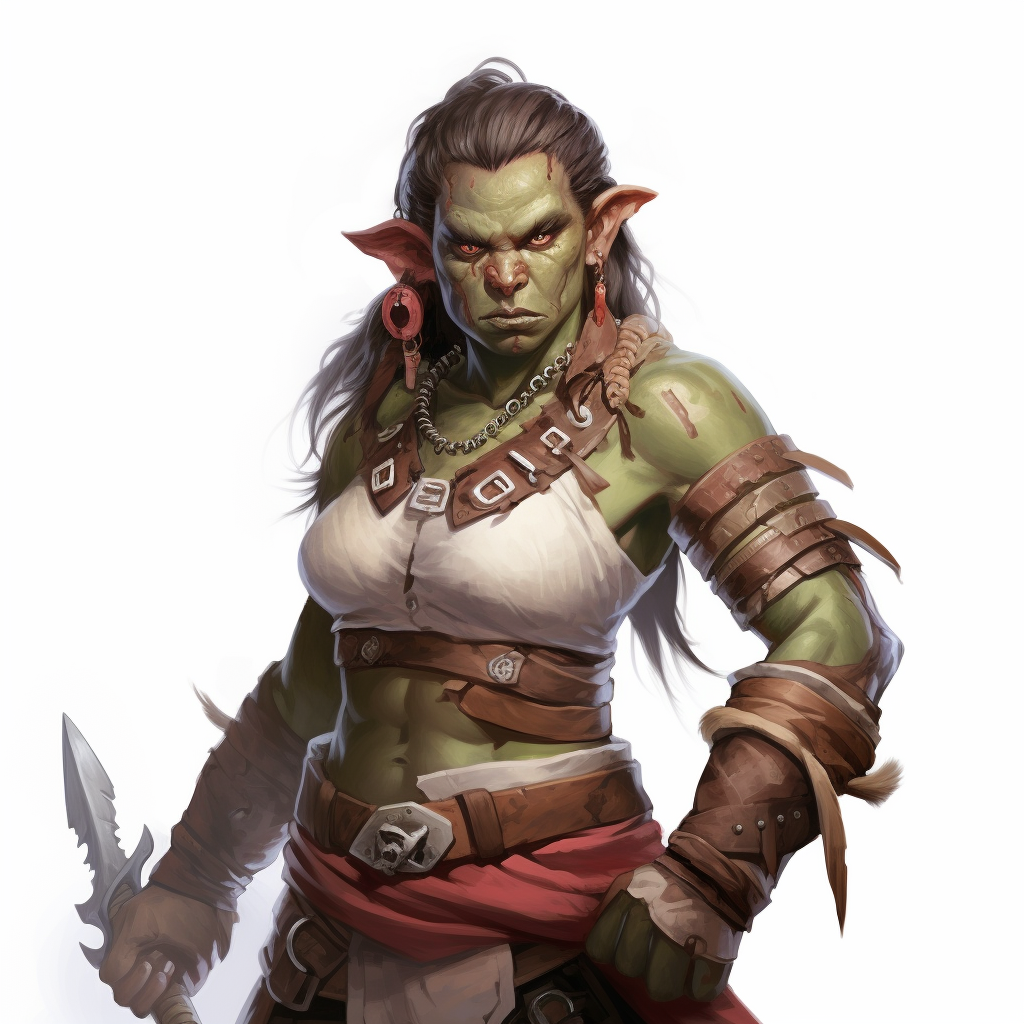 Female Half-Orc Barbarian Auntie