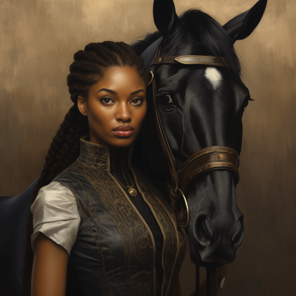 Stunning Black Woman with Half-Horse Transformation