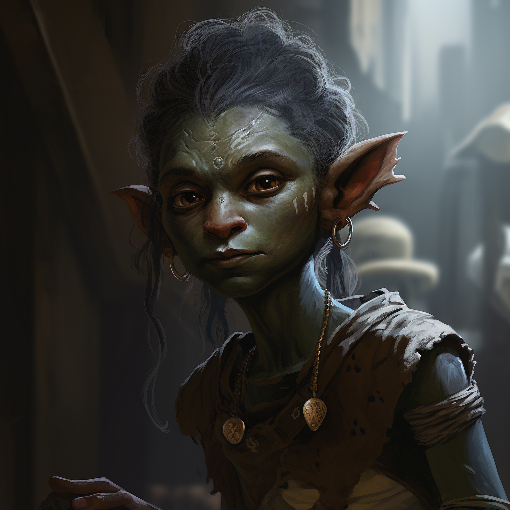 Halfling with drow elf features