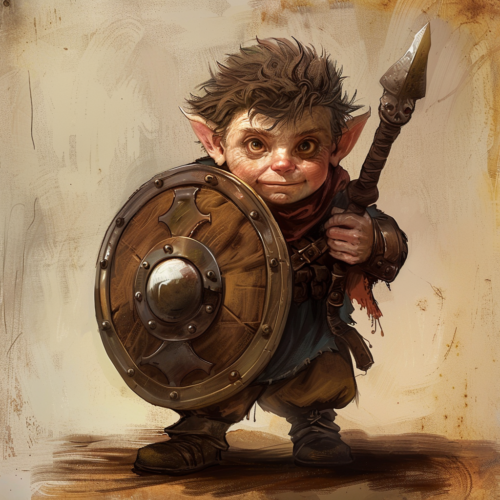 halfling hobbit paladin with shield