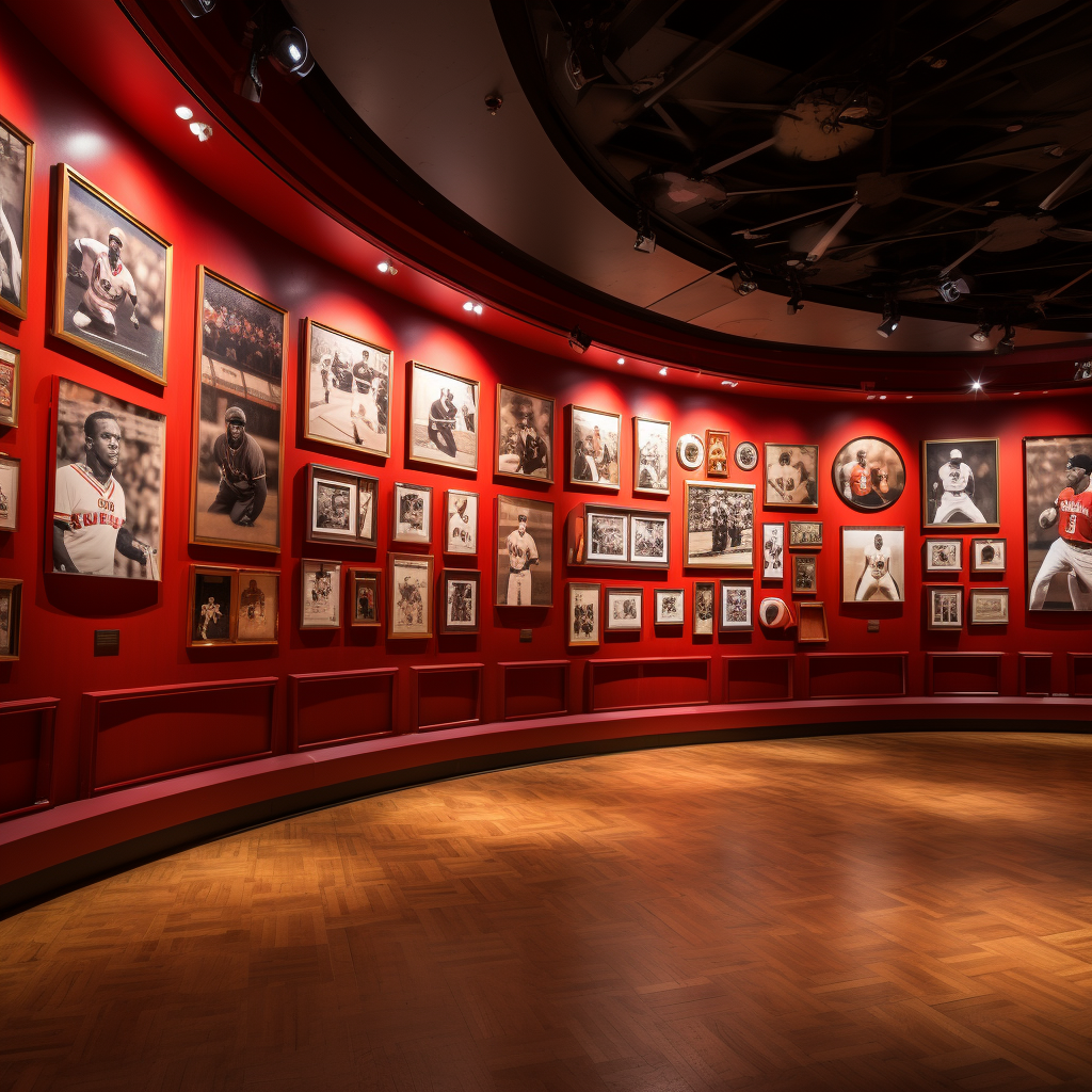 Five images of the Hall of Fame wall