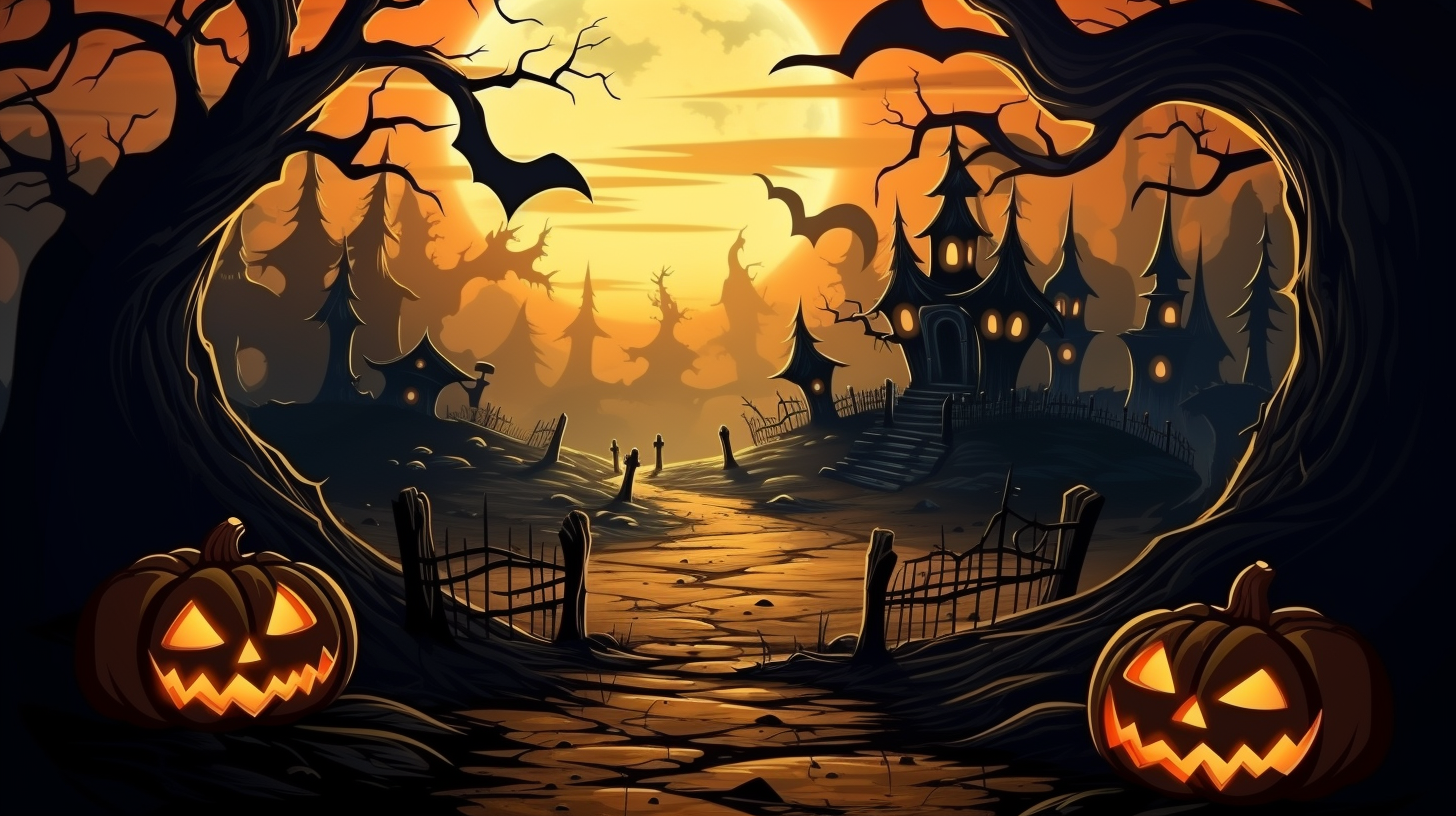 Cartoon-style Halloween background image