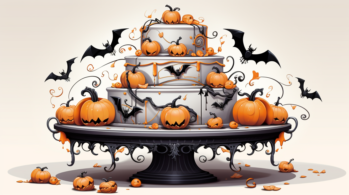 Detailed Halloween Cake with Whimsical Design