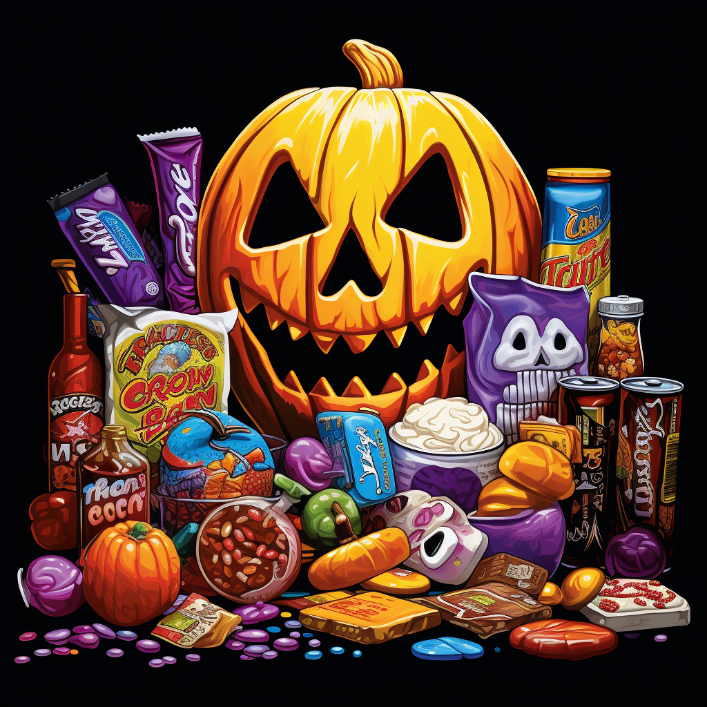 Colorful Halloween candy treats