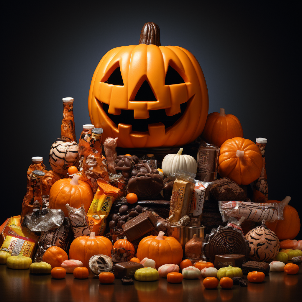 Assorted Halloween candy treats