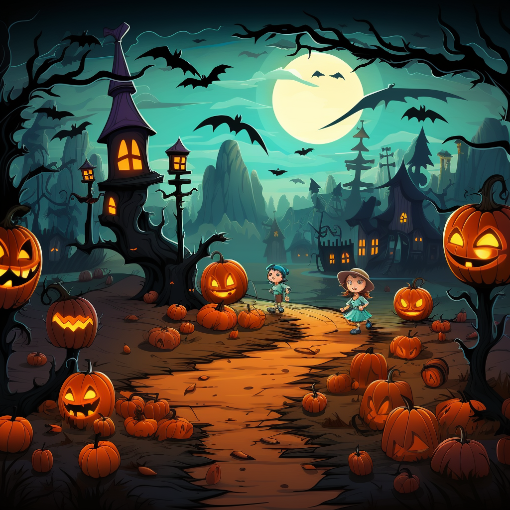 Cute Halloween Cartoon Wallpaper for Kids