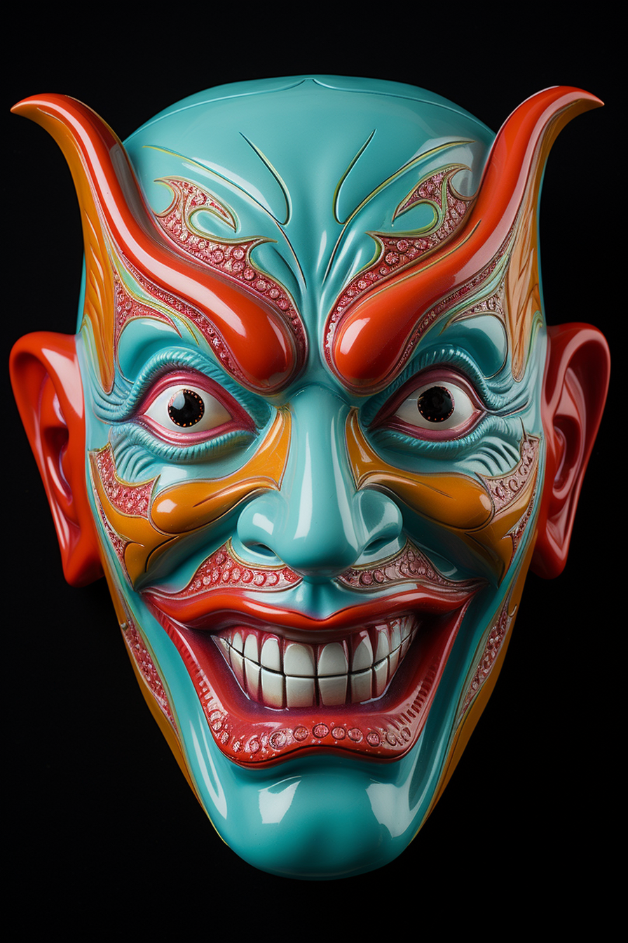 Colorful Dracula Mask in Sharp Focus