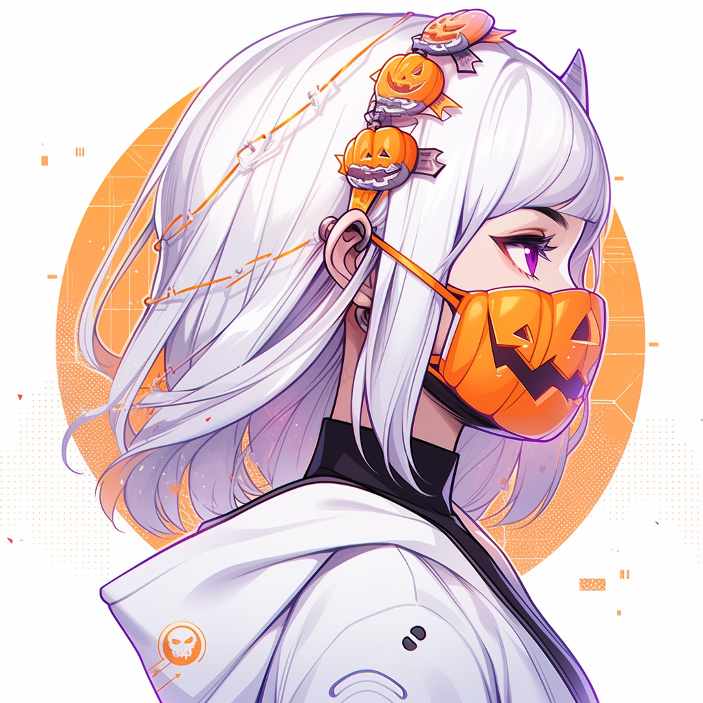 Halloween facemask design on white background