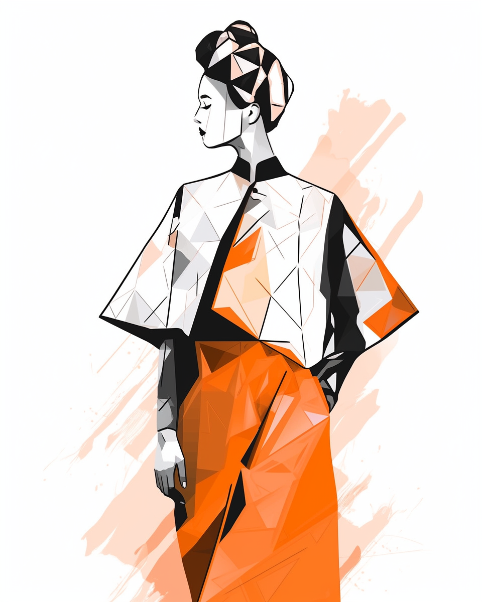 minimalist Halloween fashionista sketch