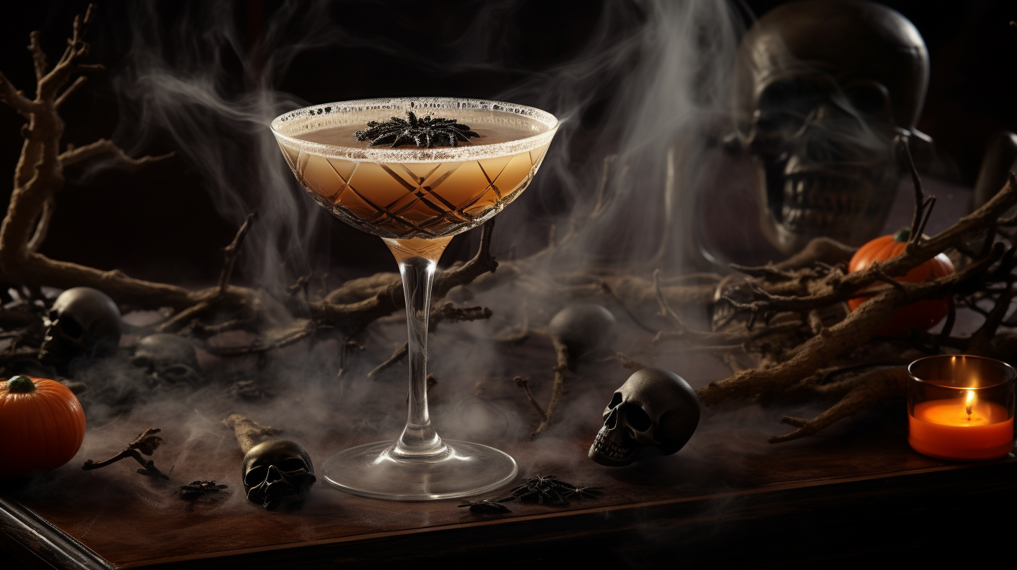 Spooky Halloween Martini on Table