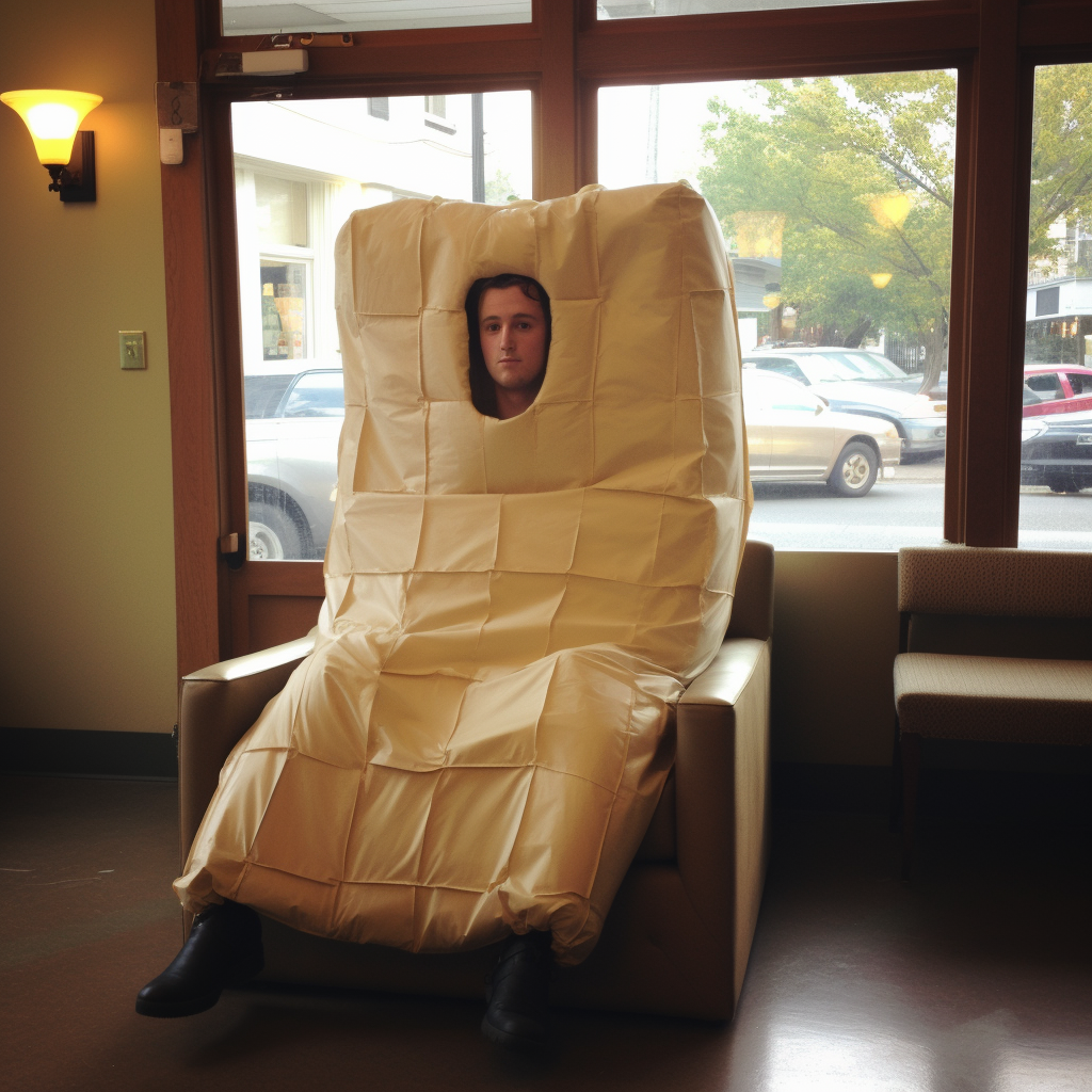 Man in Halloween Mattress Costume