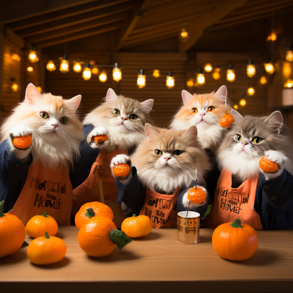 Cute cats in Halloween costumes