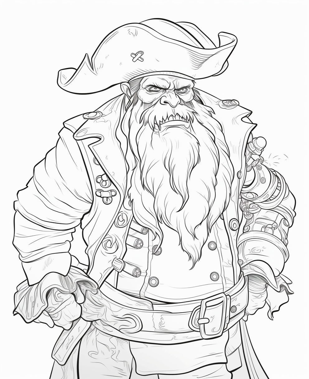 Halloween Pirates Coloring Page for Kids