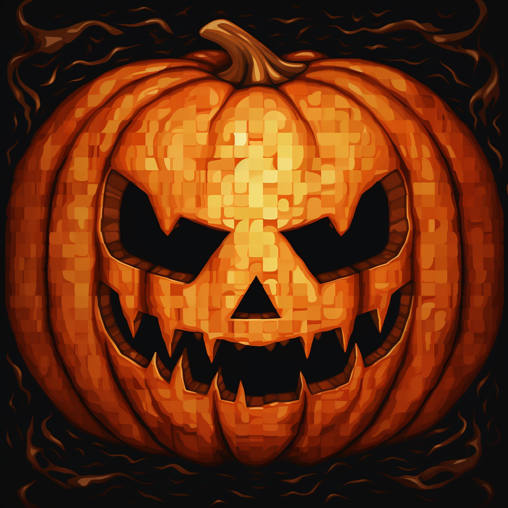 Halloween pumpkin pixel art texture