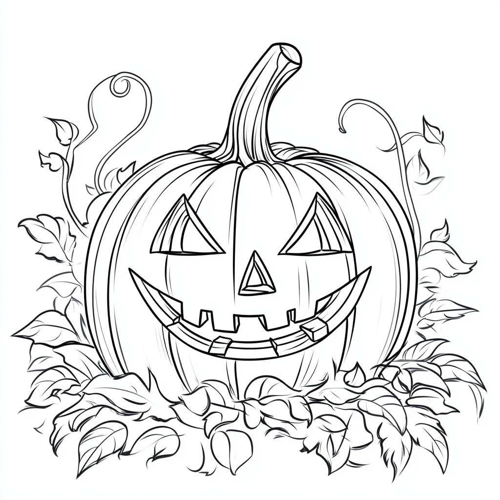 Halloween pumpkin for coloring book