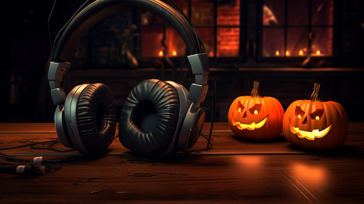 Halloween Pumpkin on DJ Table