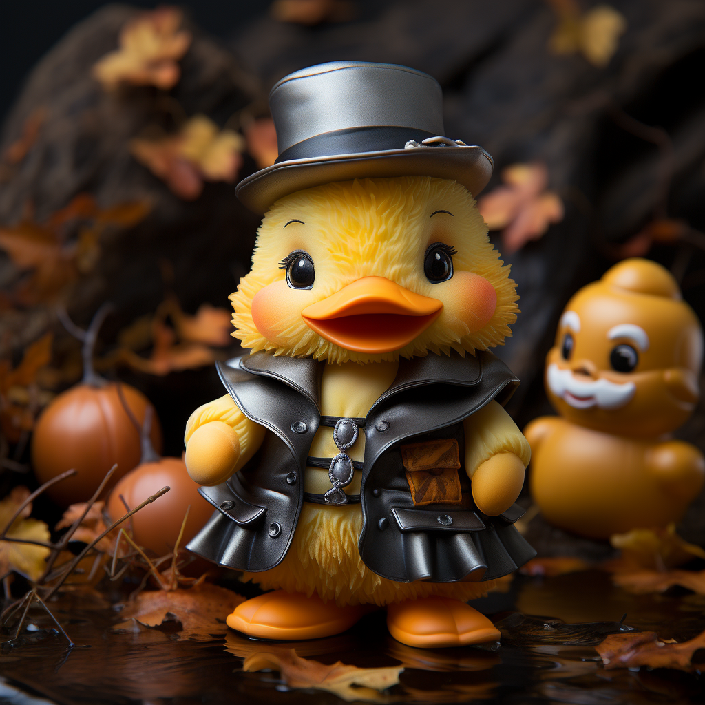 Cute rubber ducky wearing Halloween costume