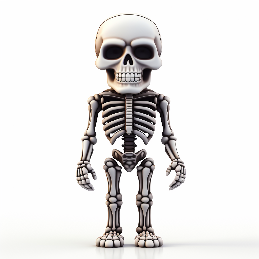 Halloween skeleton in black outline