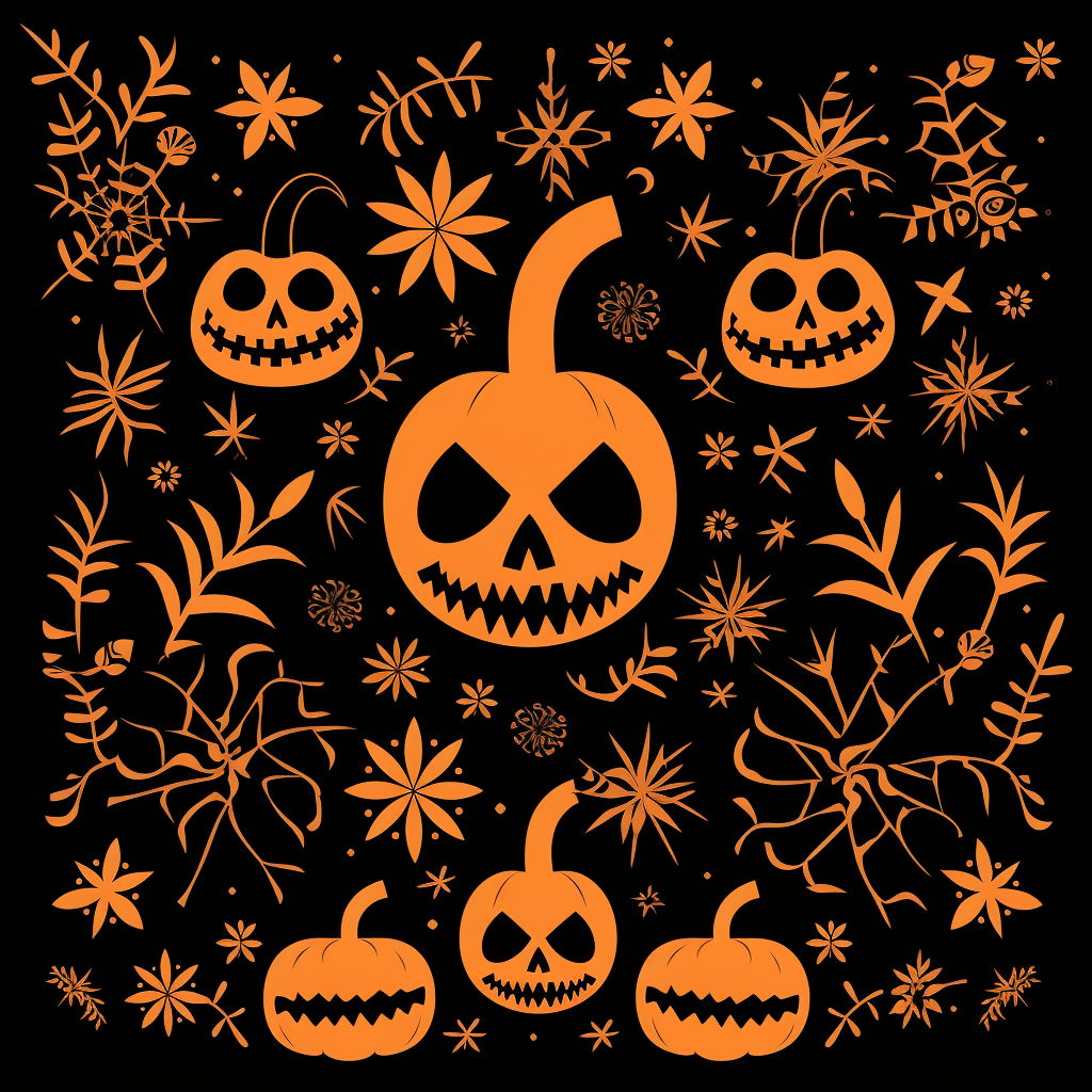 Halloween stencil pattern on plain background