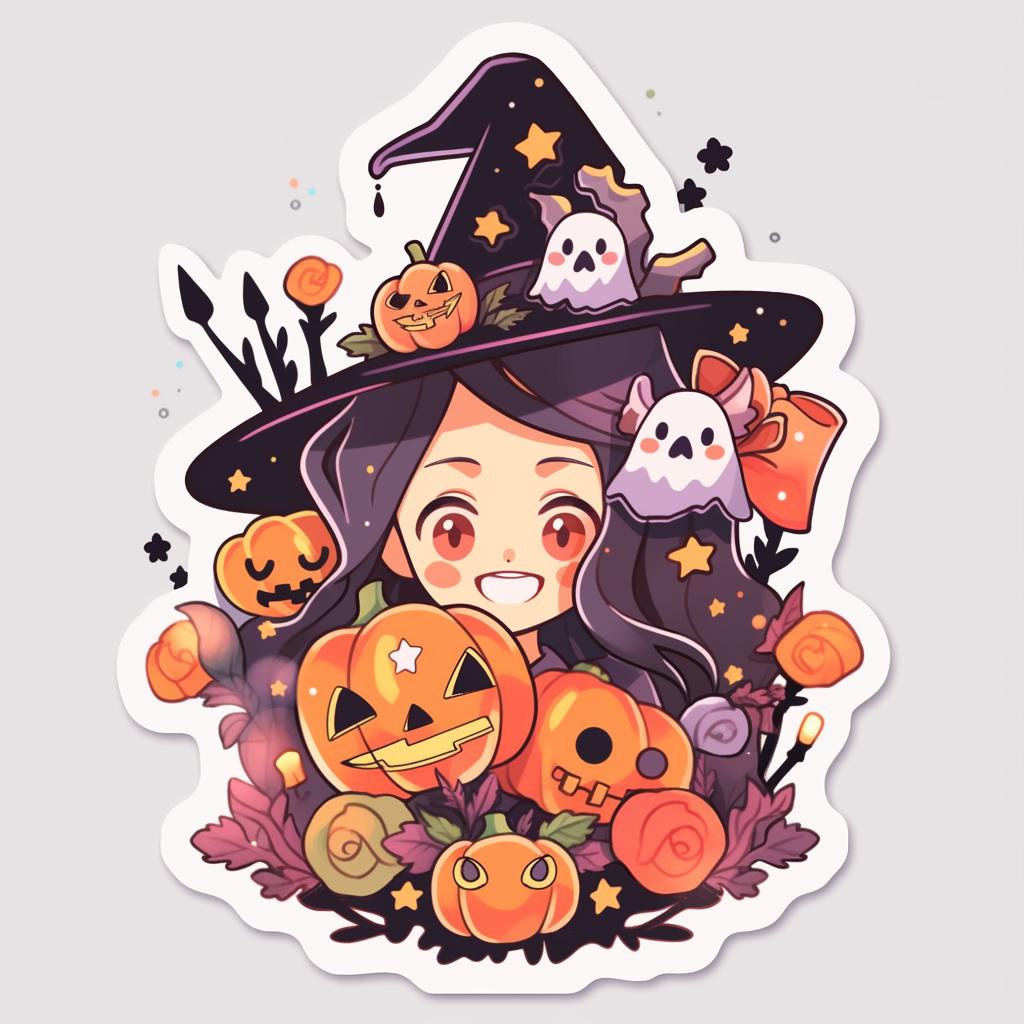 Halloween-themed cute vector sticker