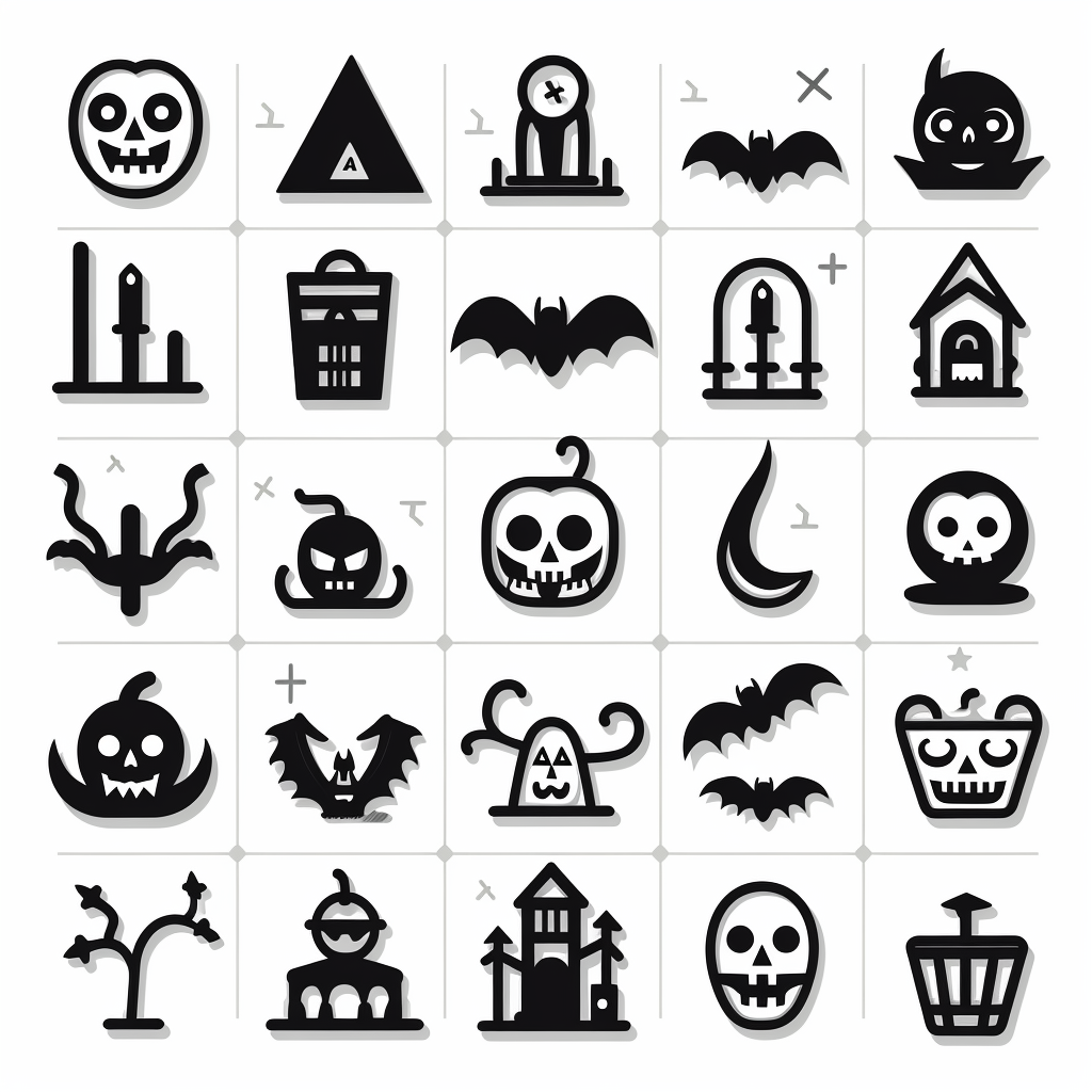 Creepy Halloween pattern with skeletons, pumpkins, and bats