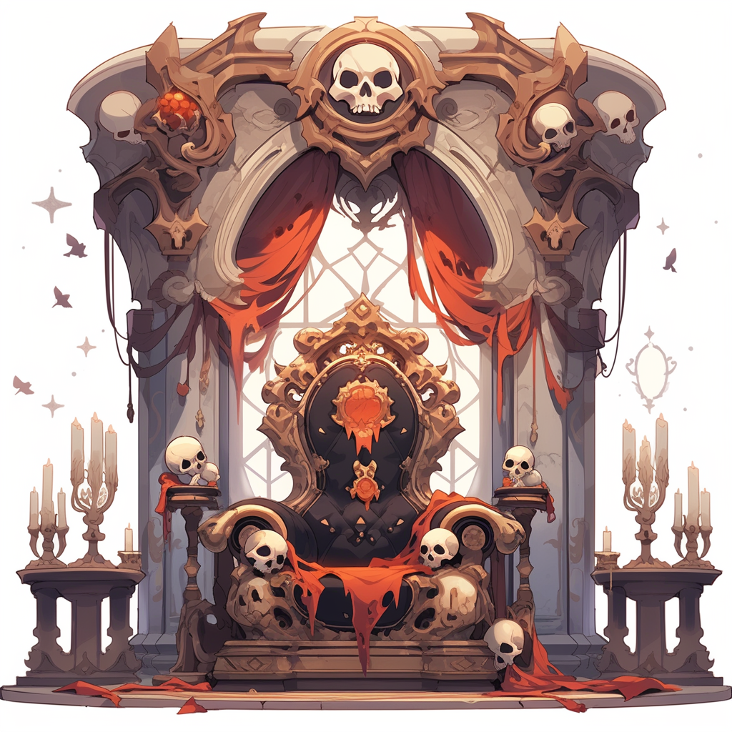 Halloween throne icon design in black and orange