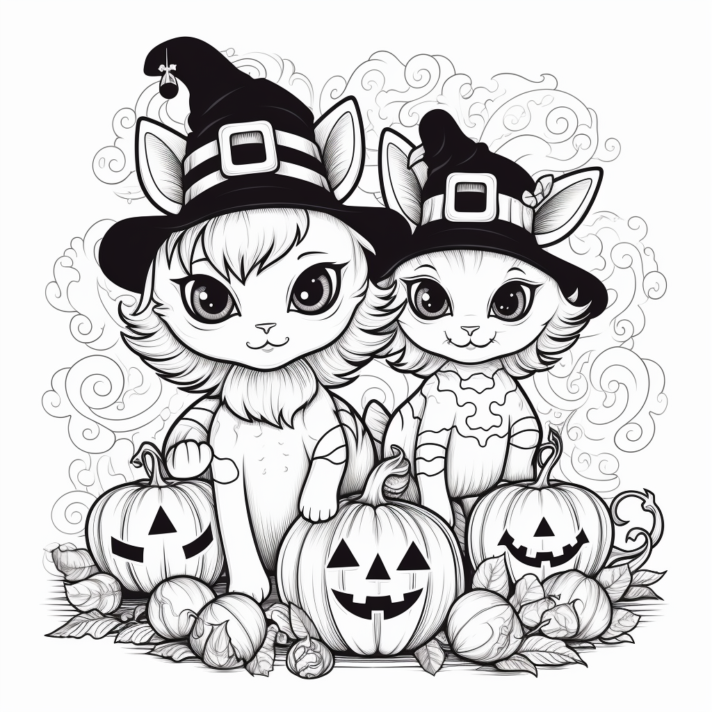 Black and White Halloween Cats