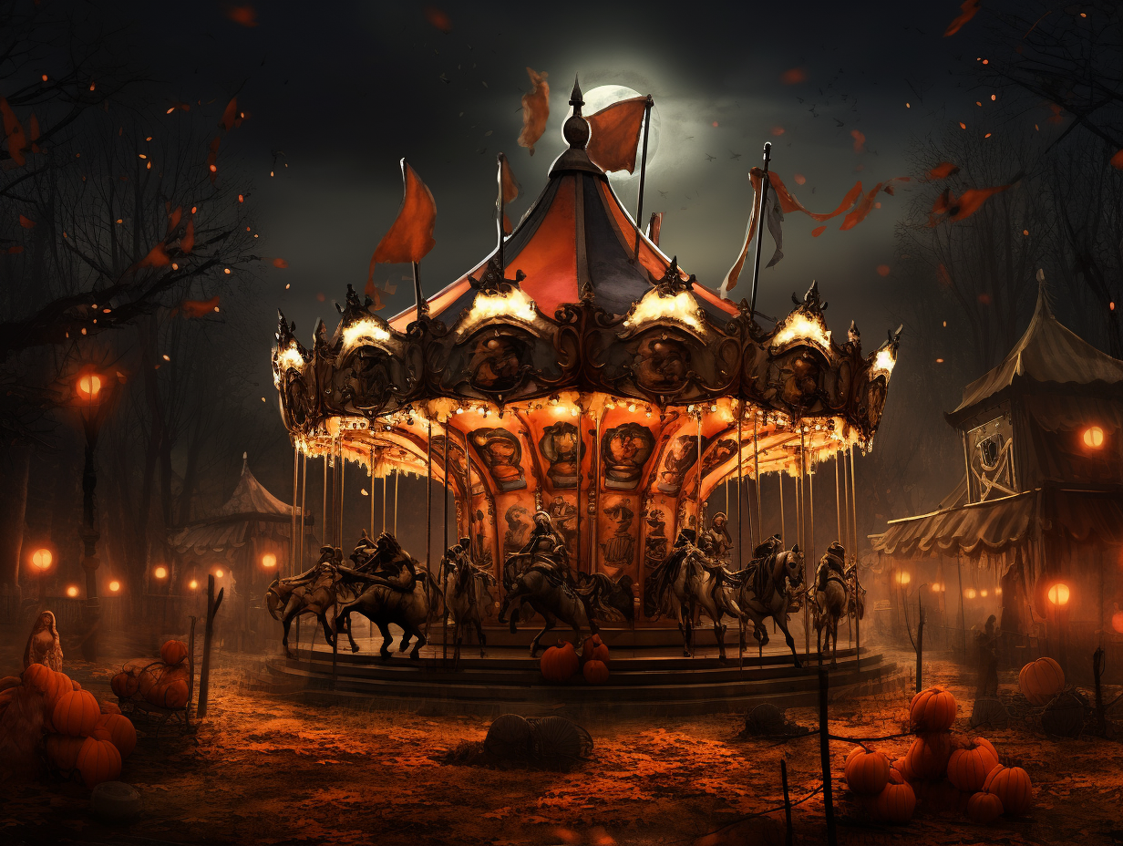 Eerie Halloween Carousel Ride