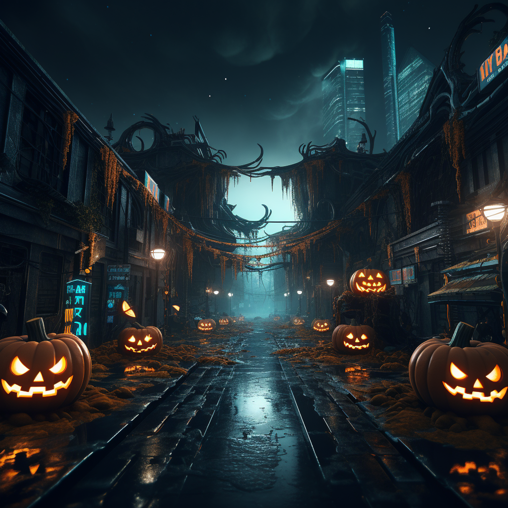 Surreal Halloween Cyberpunk Image in 4K