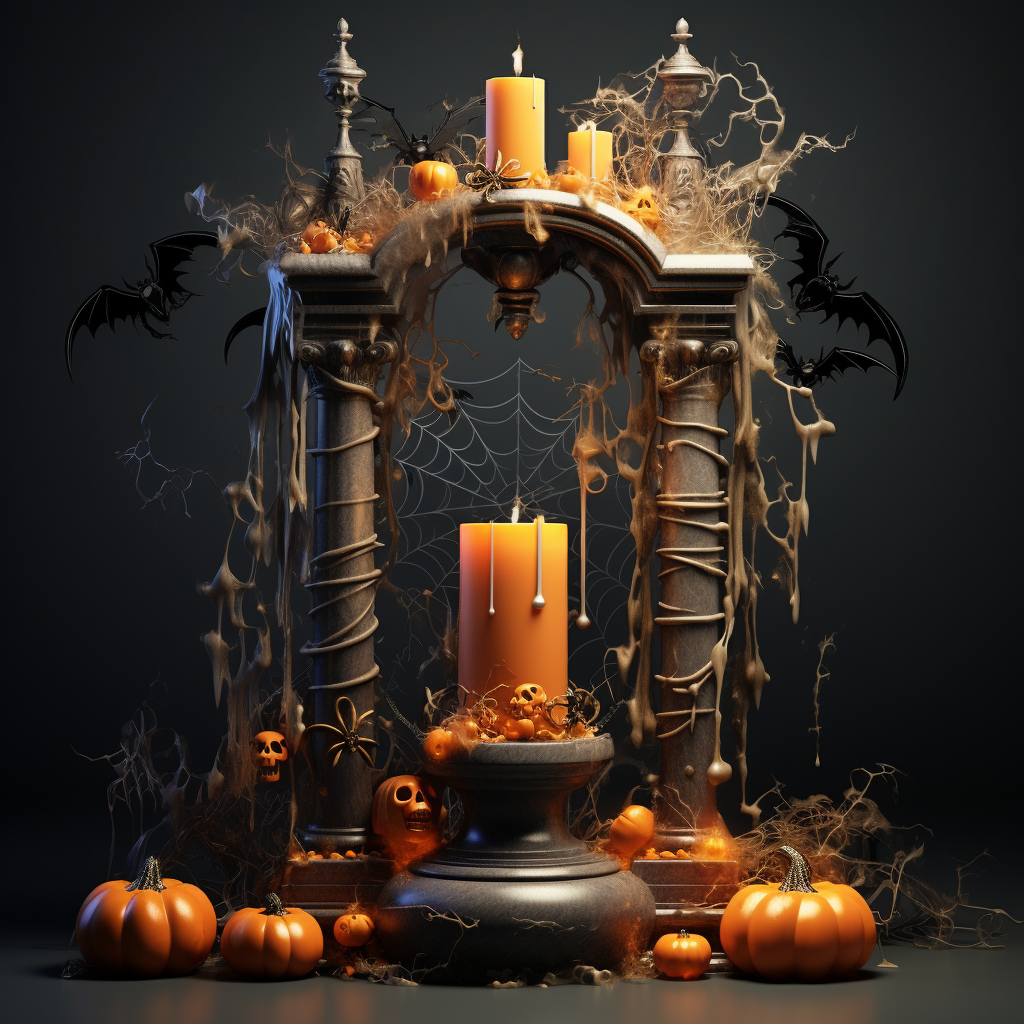 Halloween Decorated Ionic Pillar