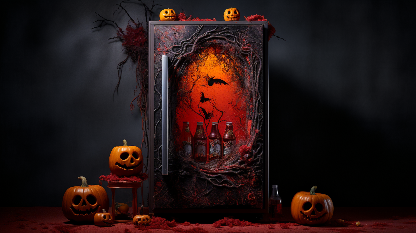 Spooky Halloween Fridge with Oil Painted Textures