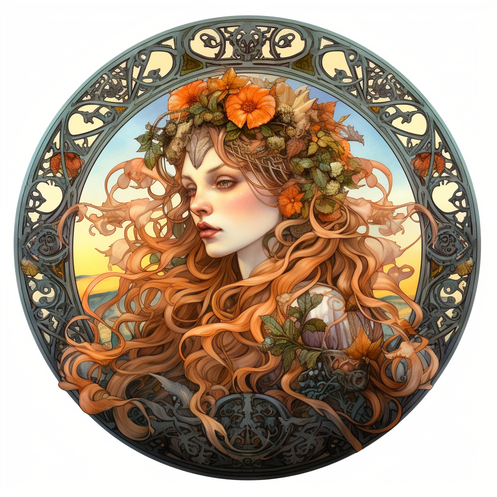 Halloween Goddess with Round and Intricate Details