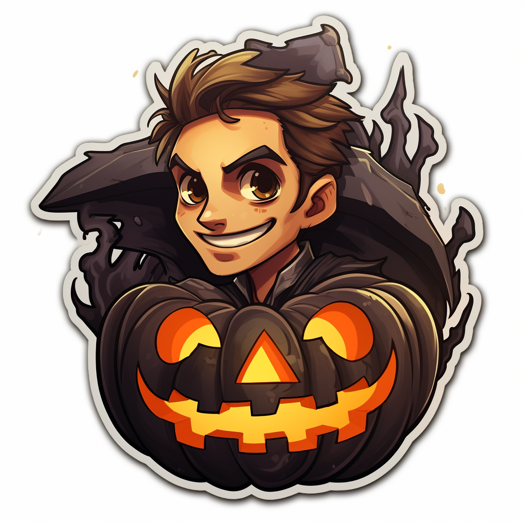 Halloween icon sticker with ghost