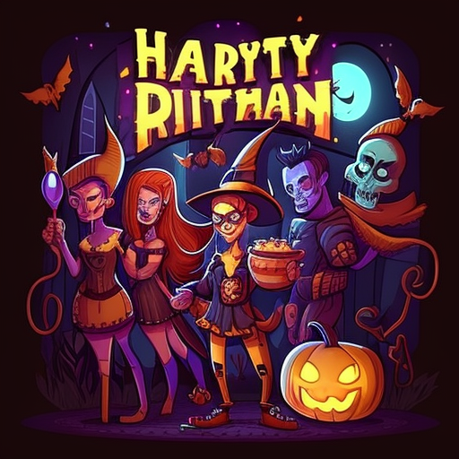 Bright and Funny Halloween Party Cartoon