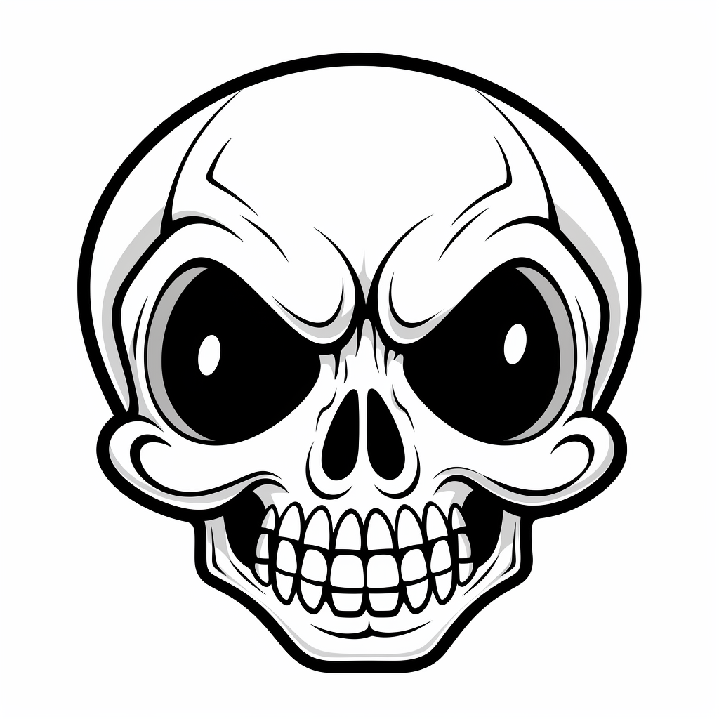 Cartoon of Happy Halloween Skull