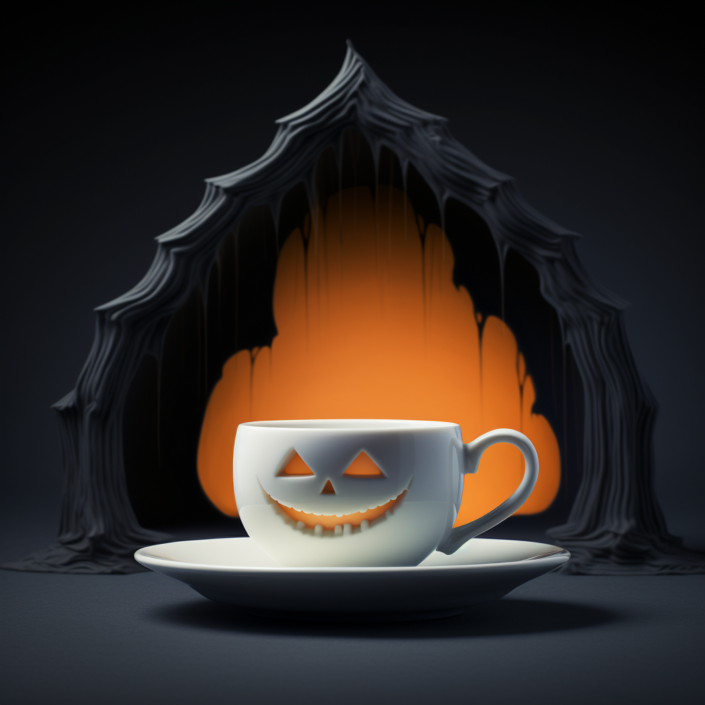 Plain white tea cup for Halloween