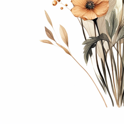 Halloween wildflowers botanical illustration