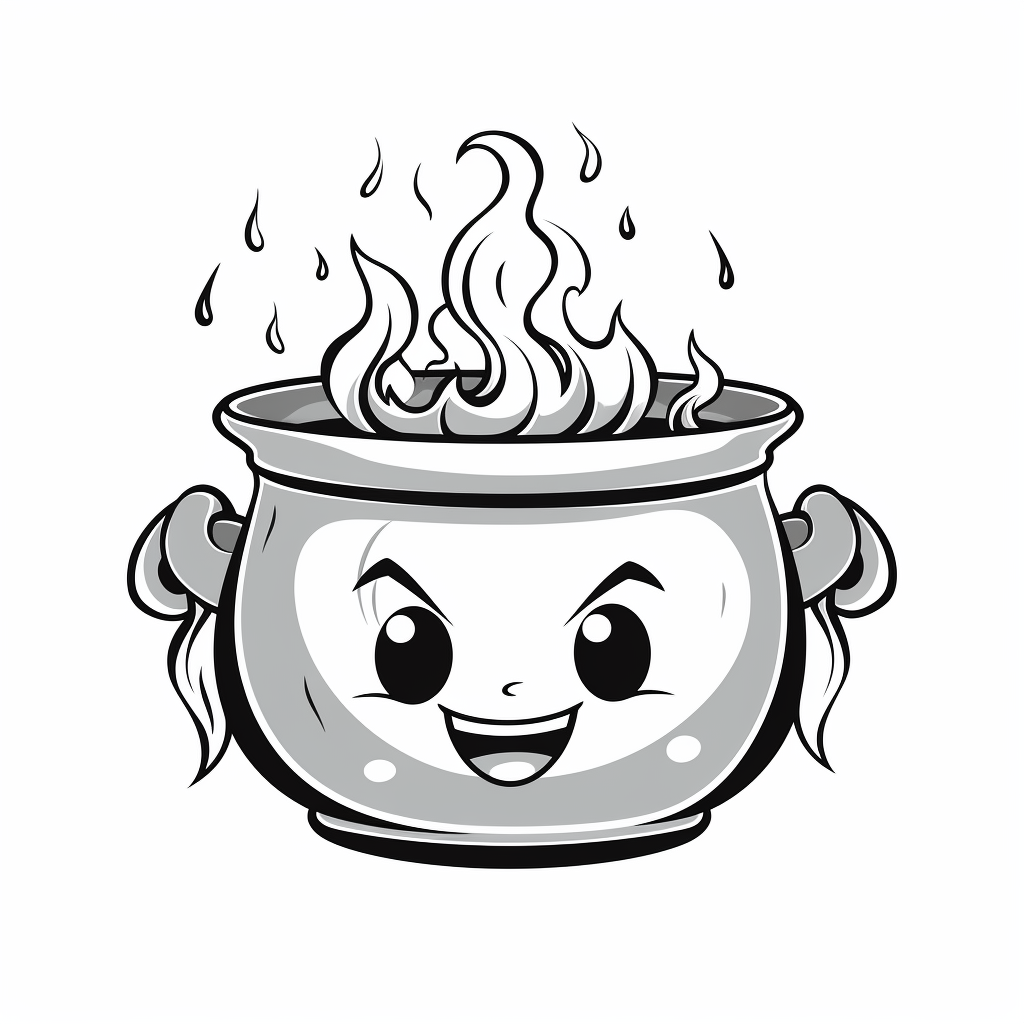 Cartoon-style halloween witch cauldron