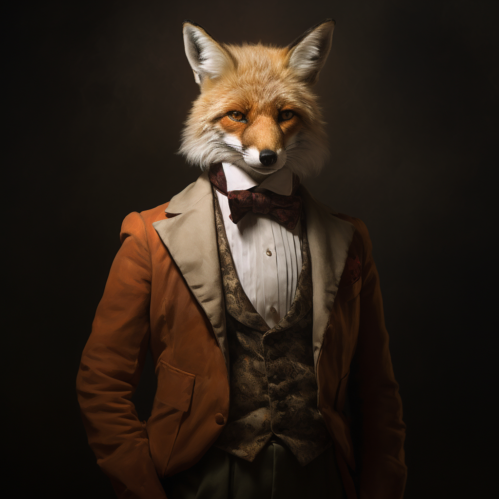 Beautiful halvbreed human fox portrait